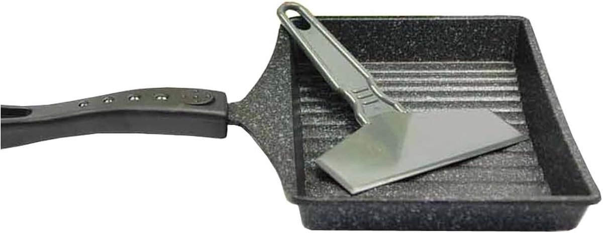 Ei Roll Pan - Omelet Pan - Ontbijt Maken - Inclusief Spatel - 5 x 32 x 23 cm - Zwart