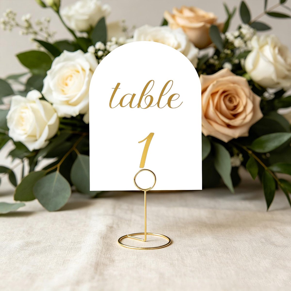 Tafelnummers, 1-30 & Hoofdtafel 17,8x12,5cm Dubbelzijdige Tafelnummerkaarten voor Bruiloftsreceptie Evenement Feest Decoratie Goudfolie Embossing (Zonder Houders)