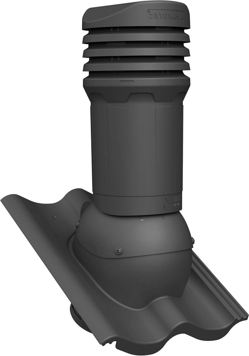 Dakdoorvoer Ventilatie - Ventilatiekanaal Dak - Passieve Ventilatie - Inclusief Waterpas - 125 mm Diameter - Antraciet