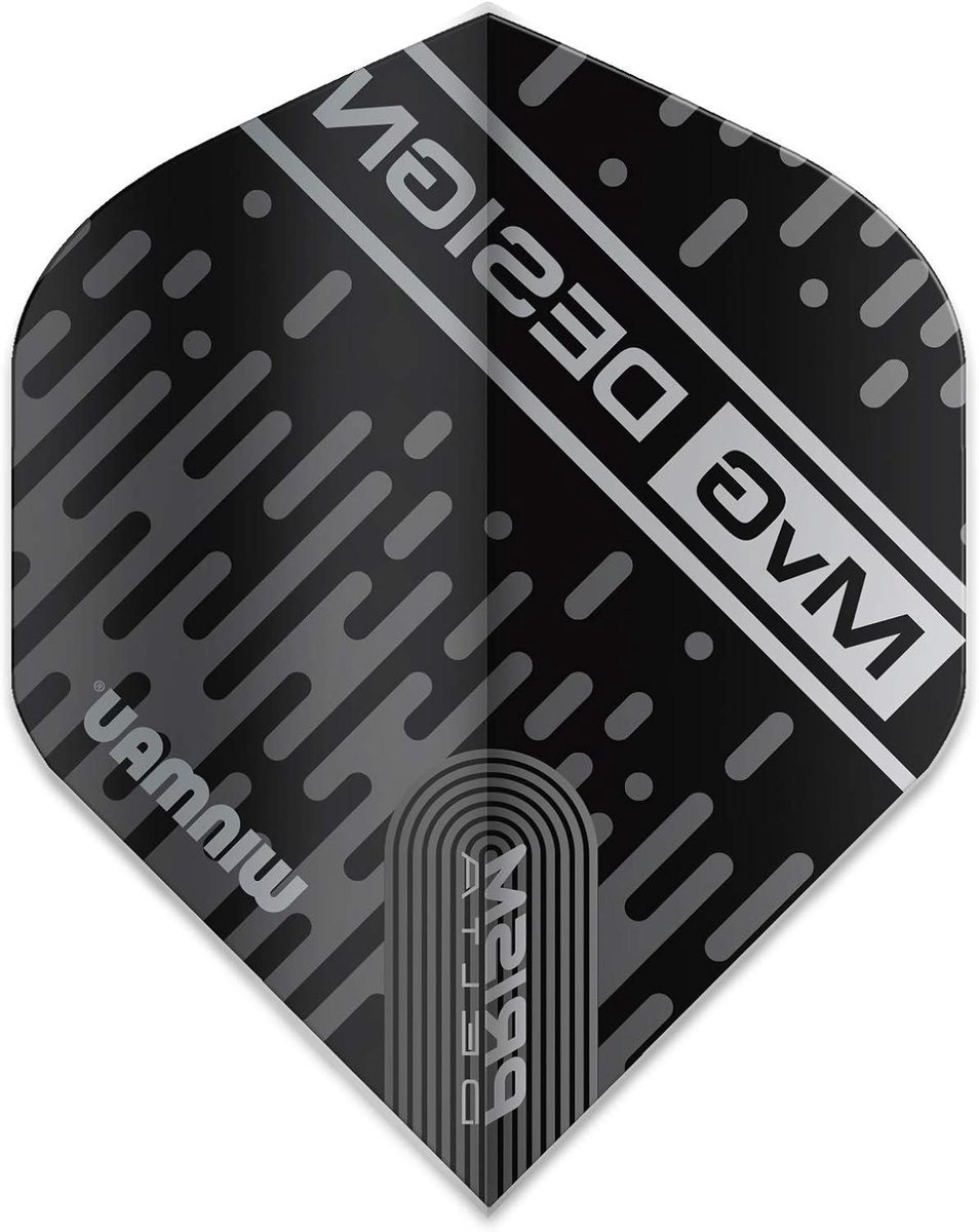 Dart Flights - Vliegjes - Darten - Extra Dik Poly Metronic - Standaard Vorm - Zwart Grijs