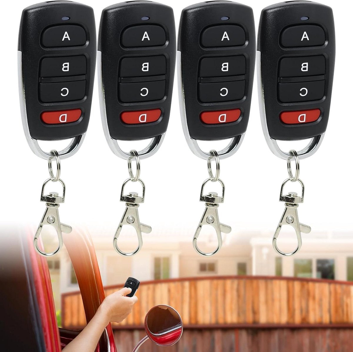 Universele Afstandsbediening - Garagedeur Afstandsbediening - Poorten Openen - Vaste Code Klonen - 433 MHz - Zwart