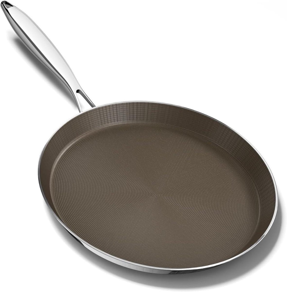 Keramische Crêpepan - Pannenkoekenpan Omeletpan - Pannenkoeken Bakken - Titanium Antiaanbaklaag - 26 cm - Bruin