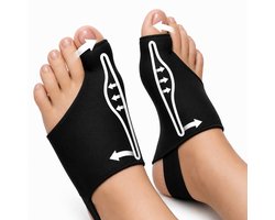 VeryGoods Grote Teencorrector - Set van 2 - Teenspreider met Gelkussens - One Size Fits All - Teencorrector - Comfort bij Hallux Valgus & Bunion - Dames & Heren- Teen Brace - Links & Rechts Corrector - Toe Spreader
