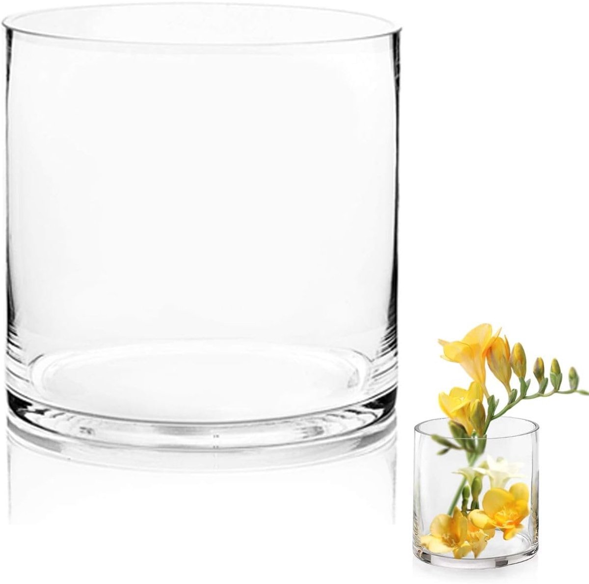 Vaas voor bloemen 15 cm glazen cilinder vaas heldere vaas voor woonkamer moderne vaas 15 x 15 cm