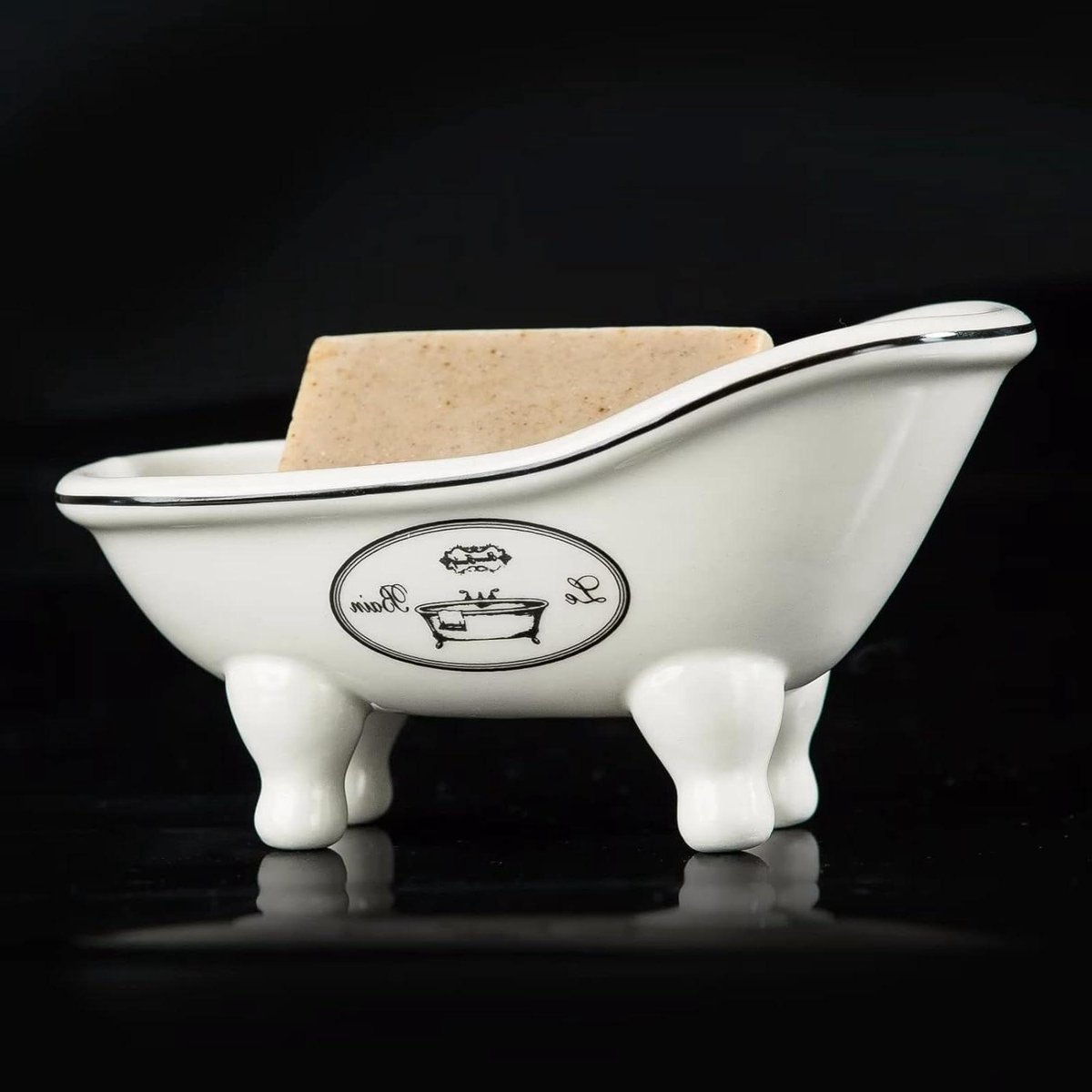 Keramisch Zeepbakje - Zeepschaal Badkamer - Douche Organisatie - Mini Clawfoot Design - 14.2 x 7.7 cm - Stijl 03