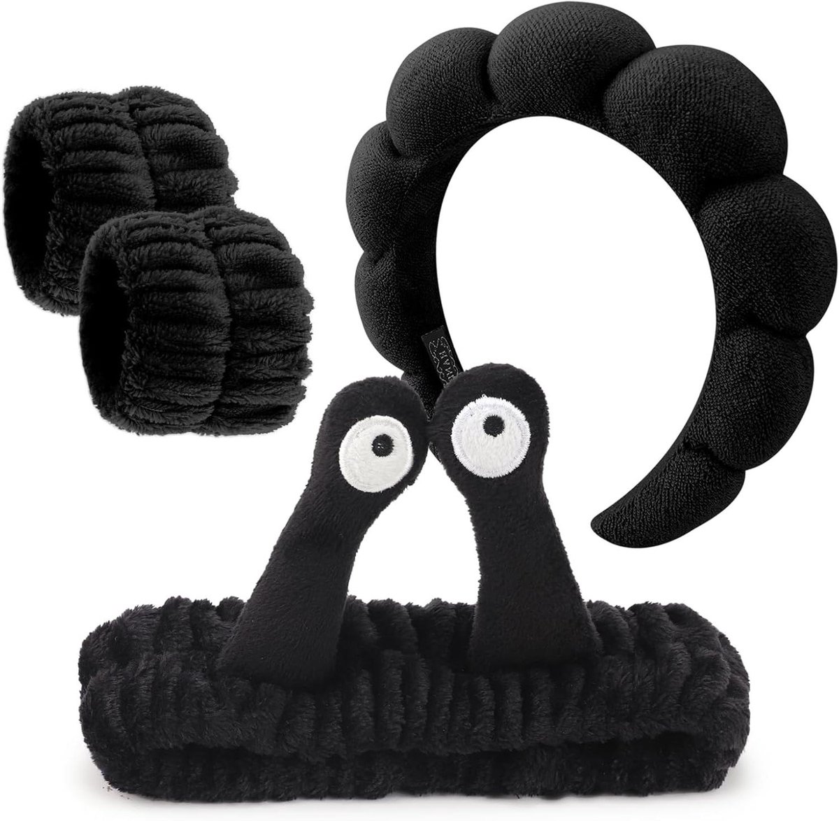 Spa Hoofdband Set - Gezichtsreiniger Hoofdband - Huidverzorging Thuis - Zacht Koraalfleece Materiaal - 1 Set - Wit
