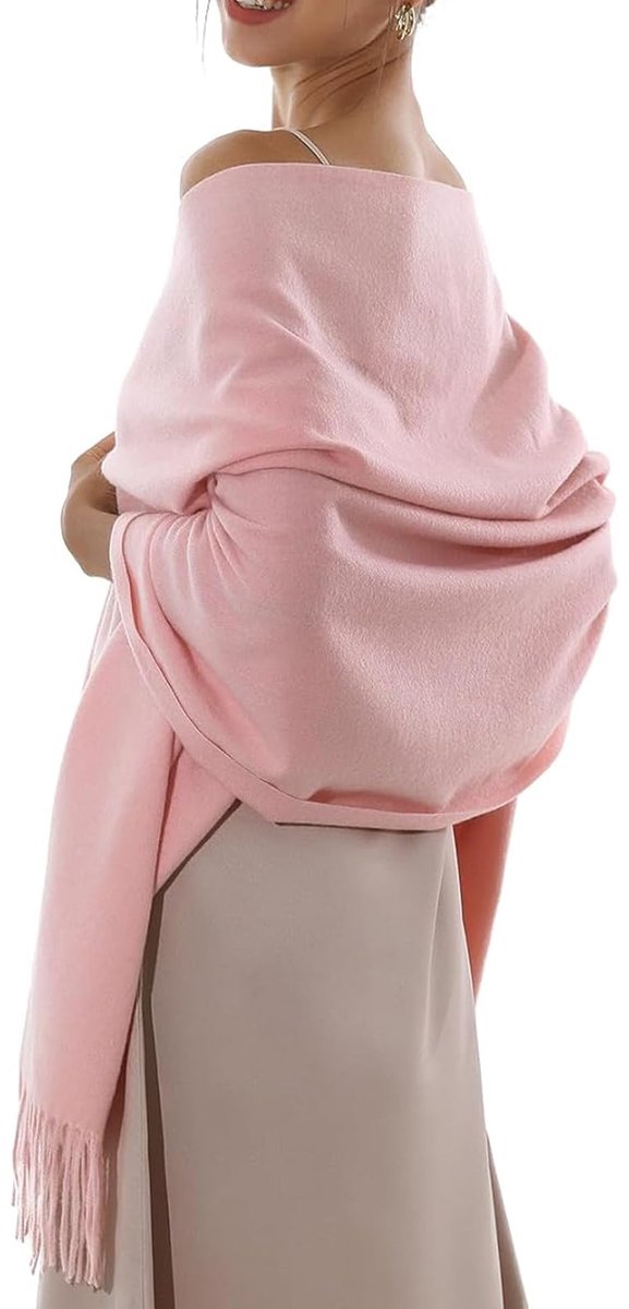 Sjaal voor dames, elegant, kasjmier, pashmina-sjaals, voor bruiloft, winter, warm, lang, grote sjaals en sjaals, 200 x 70 cm