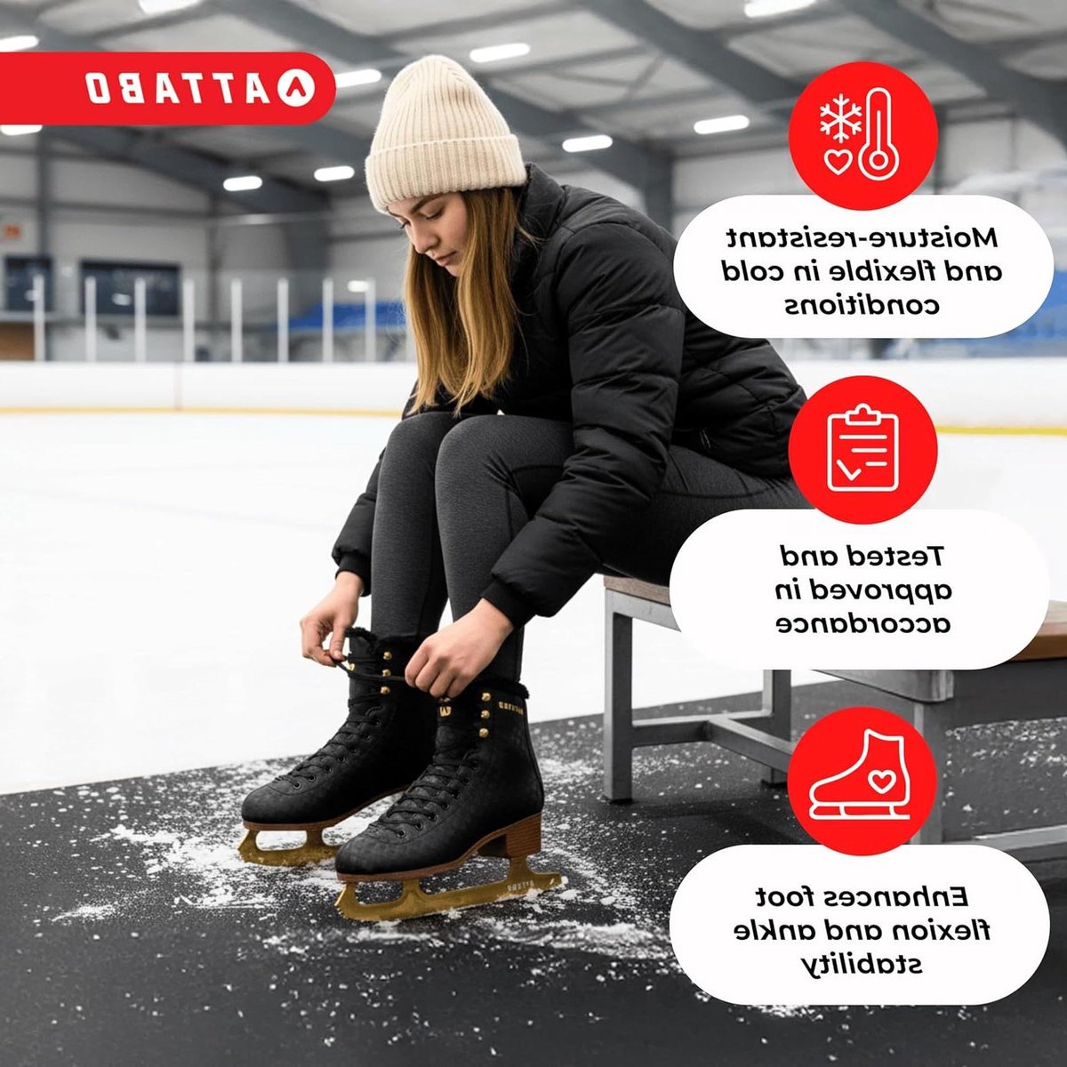 Kunstschaatsen Dames - IJsschaatsen Vrouwen - Schoon Glijden - Verhoogde Enkelsteun - Niet Gespecificeerd - Zwart