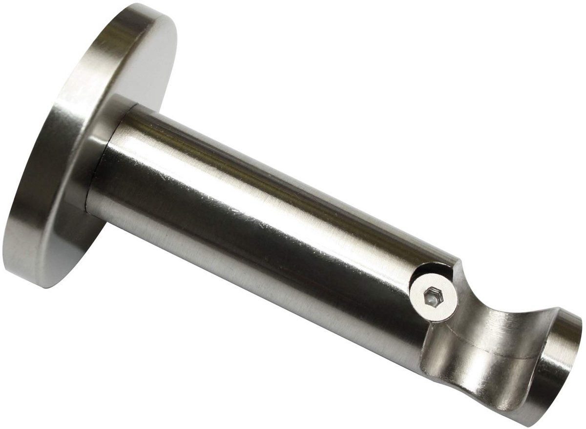 Steun, open, voor Ø16 mm, rvs-look, 7,5 cm, metaal