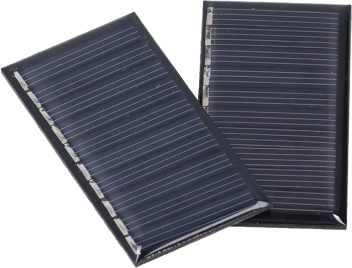 Mini Zonnepanelen - Zonnecellen Set - Energie Opwekken - Weerbestendig Ontwerp - 60 x 30 mm - Zwart
