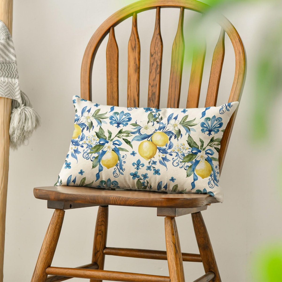 Mode Zomerkussenhoes met citroenbloemen, 30 x 50 cm, seizoensgebonden sierkussensloop, voor bank, woonkamer