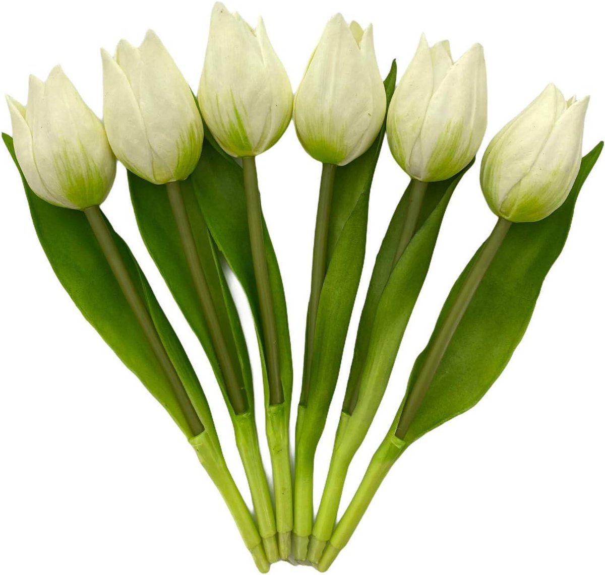 Kunst Tulpen - Nep Bloemen - Decoratie Huis - RealTouch Materiaal - 19 cm - Wit