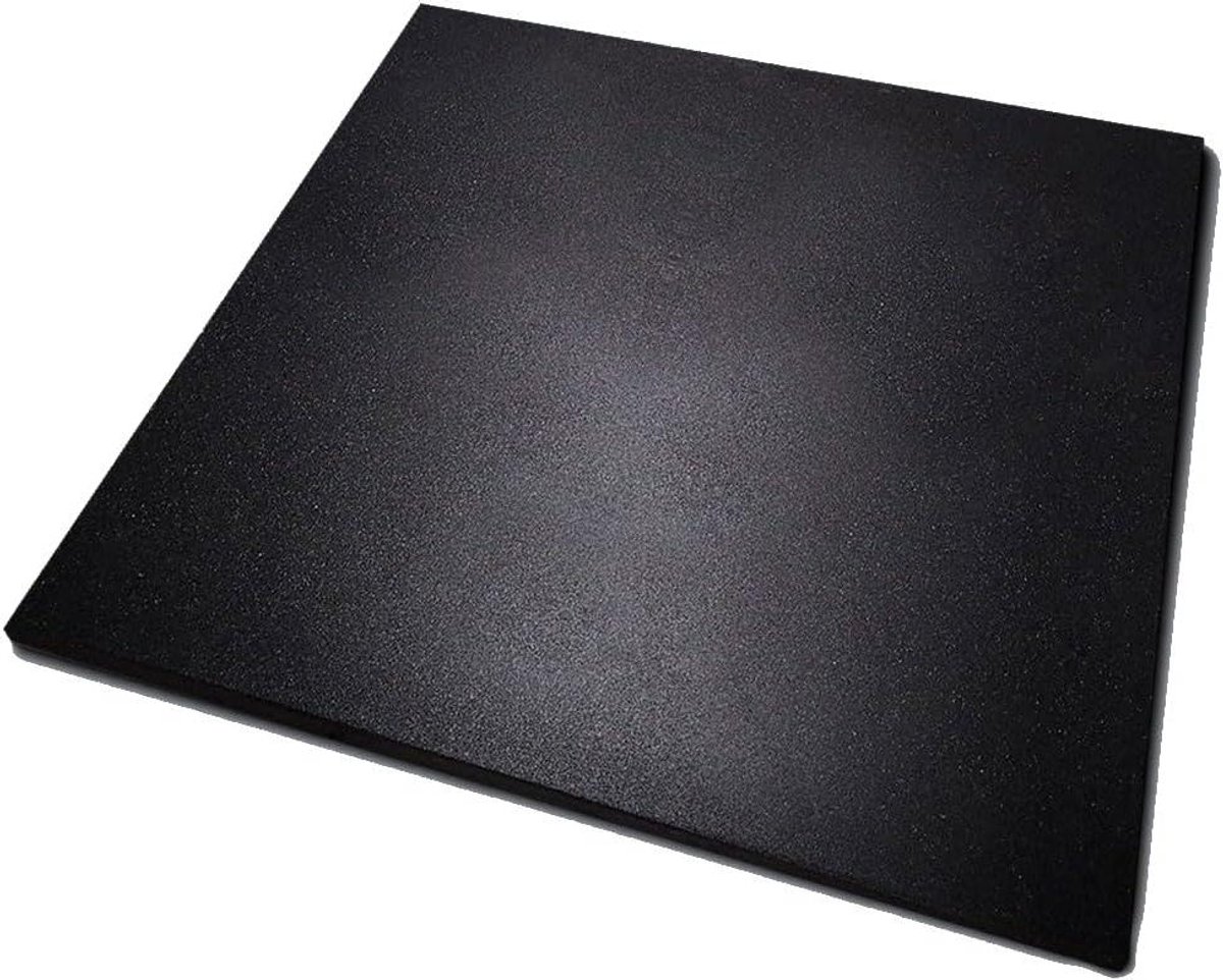 Dempende Plaat - Rubberen Tegel - Fitness Vloer - Schokabsorberend - 100 x 100 x 4 cm - Zwart