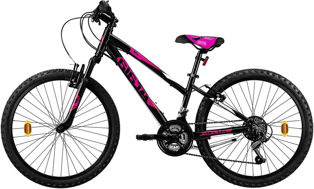 Mountainbike - ATB Fiets - Buiten Fietsen - Aluminium Frame - 24 inch - Zwart Fuchsia