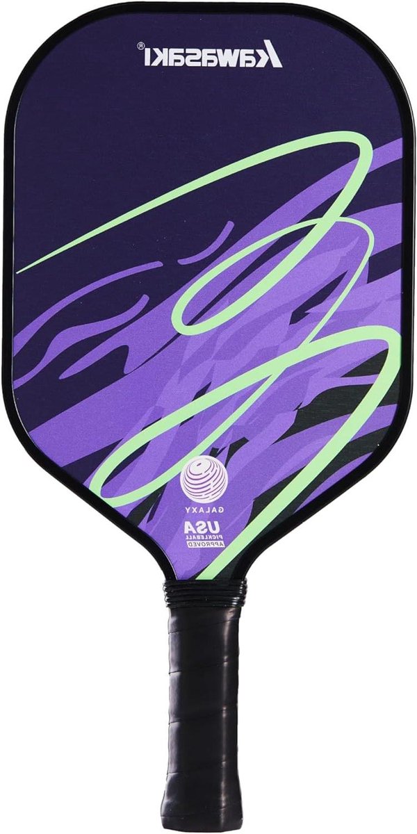 Pickleball Peddel - Paddel Racket - Vrijetijdsport - Glasvezel Oppervlak - 420x190mm - Zwart Paars