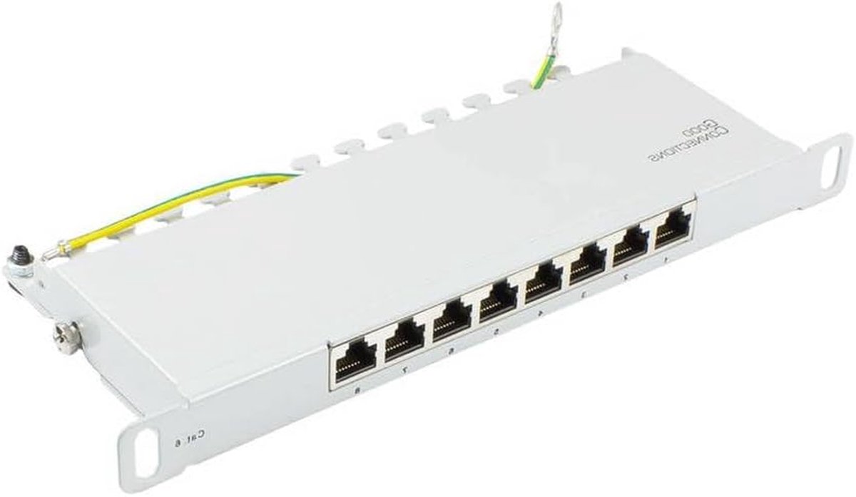 Afgeschermd 8-Poorts Cat 6 Patchpaneel 10 inch voor Netwerkkasten