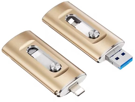 Lordani 3-in-1 256 GB Snelle USB Flash Drive | USB-C, USB-A, Lightning | Perfecte Opslag voor Foto's, Video's, en Bestanden | Geschikt voor iPhone, Externe Gegevens opslag, Plug-and-Play, Draagbare USB Stick