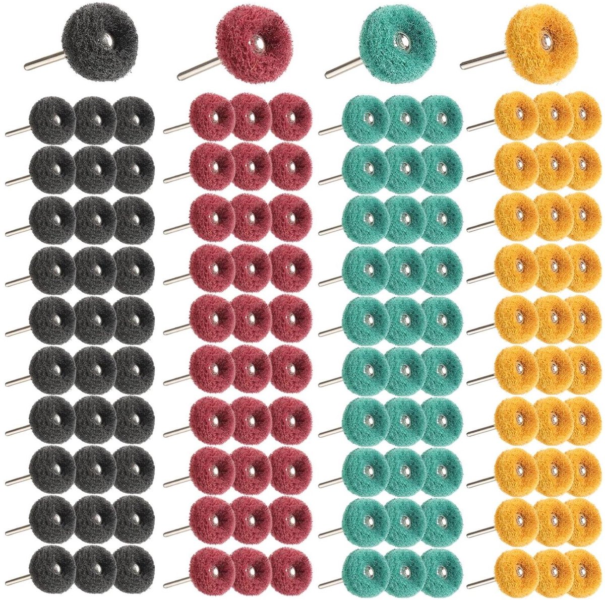 Polijstwielen Set - Schuuraccessoires - Detail Werk - Verschillende Grits - 120 Stuks - Assorti