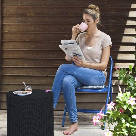 Koelbox bijzettafel - Kruk tafel - Dranken koel houden - Dubbelwandige isolatie - 437 cm - Antraciet — afbeelding 2