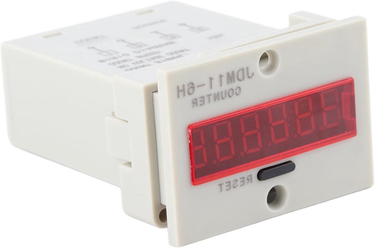 Digitale Teller - Telrelais LED Display - Signalen Tellen - 6 Cijfers LED - AC/DC 12V - Grijs
