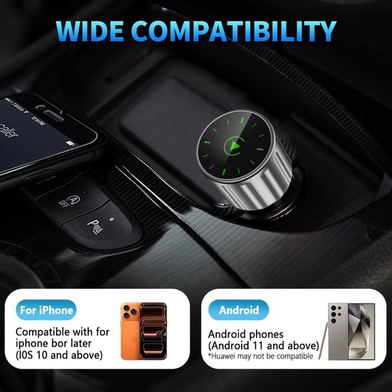 Draadloze CarPlay Adapter - Android Auto Module - Auto Navigatie - Plug and Play - Mini Design - Grijs — afbeelding 2