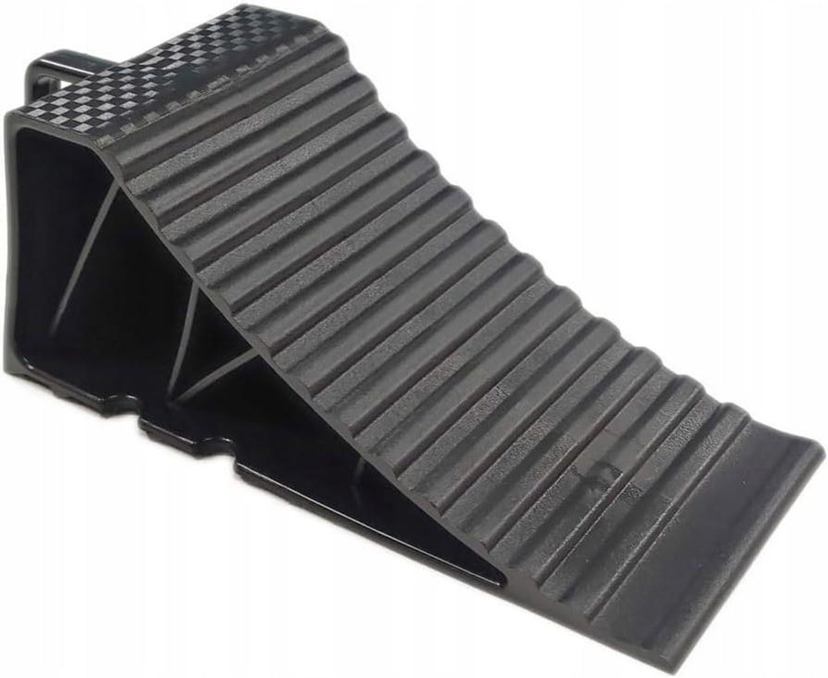 Wielstop - Wielblok Keg - Voertuigen Stabiliseren - Geribbeld Oppervlak - 20.5 x 9 x 9 cm - Zwart
