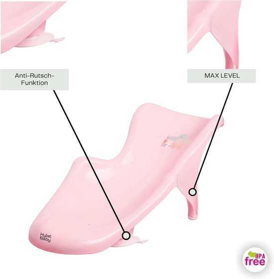 Baby Bad Inzet - Baby Zitje Bad - Veilig Baden - Antislip Zuignappen - 48x24x19.5cm - Roze — afbeelding 5