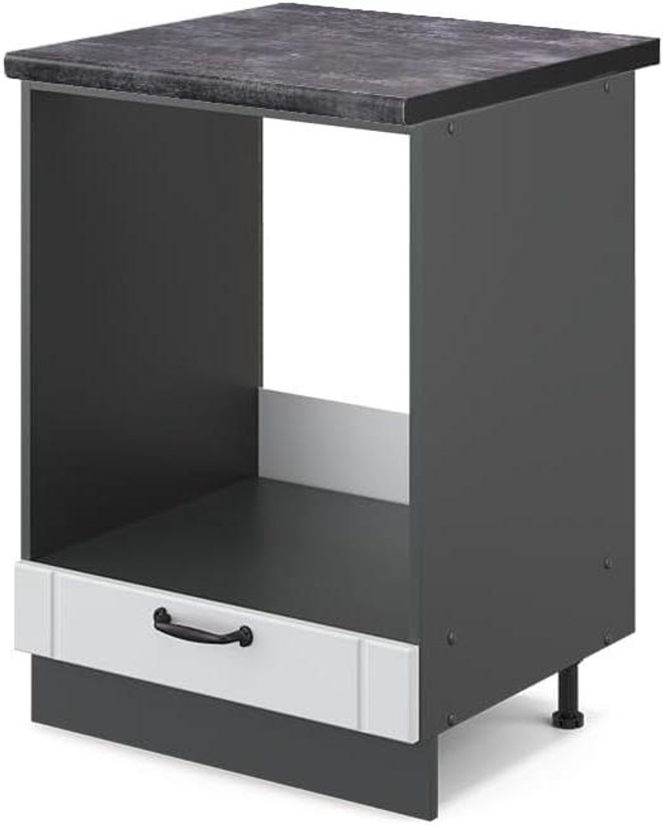 Ovenombouwkast Keuken - Inbouwoven Kast - Keuken Inrichten - Soft-Close Scharnieren - 60 cm Breed - Wit Landhuis