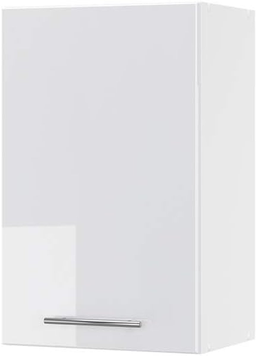 Hangkast Keuken - Muurkast Keuken - Keuken Opbergen - Soft-close Scharnieren - 45 cm Breed - Wit Hoogglans