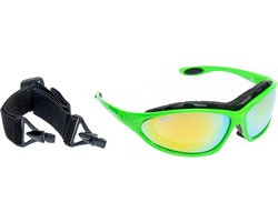 Sportbril Unisex - Skibril Skihelm - Bergwandelen Skiën - Verwisselbare Band Beugel - UVAB Cat.2 - Groen Neon