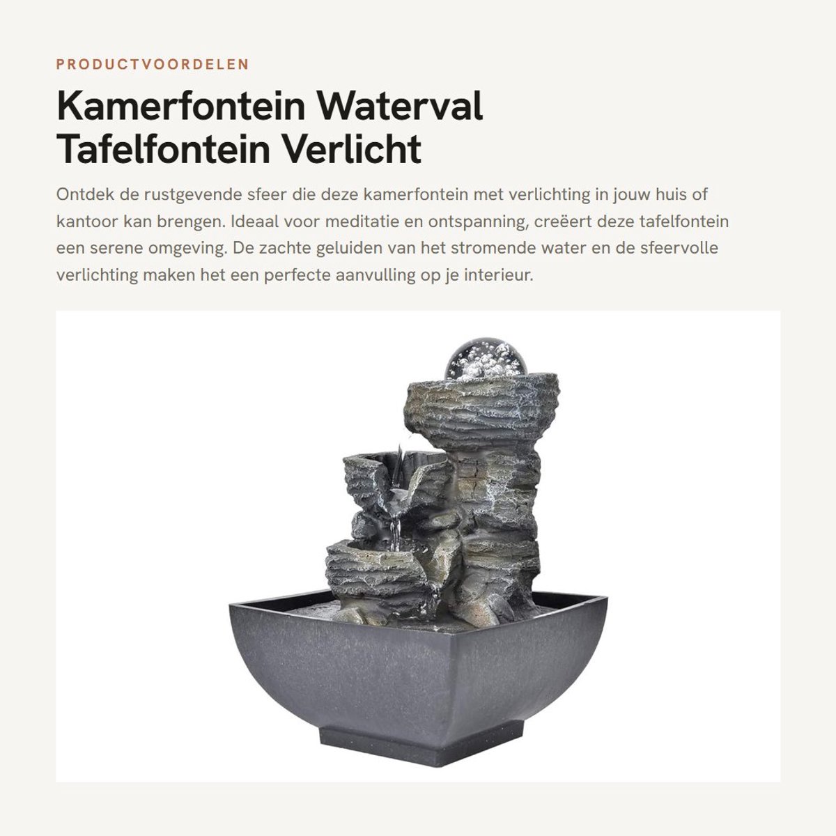 Dailygoods - Kamerfontein - Waterval Tafelfontein - Verlicht - Beige - Meditatie en Ontspa