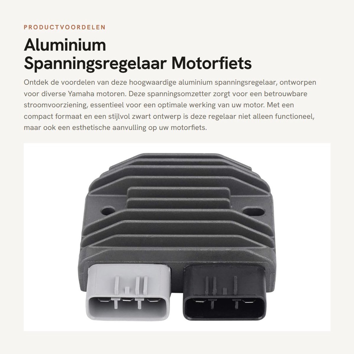 Dailygoods - Aluminium Spanningsregelaar - Motorfiets Accessoire - Zwart - Spanningsomzetter - Geschikt voor Yamaha motoren