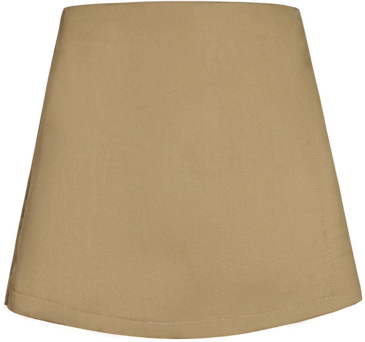 Gestructureerde Polyester Vrouwen Asymmetrische Shorts - Beige - Maat M