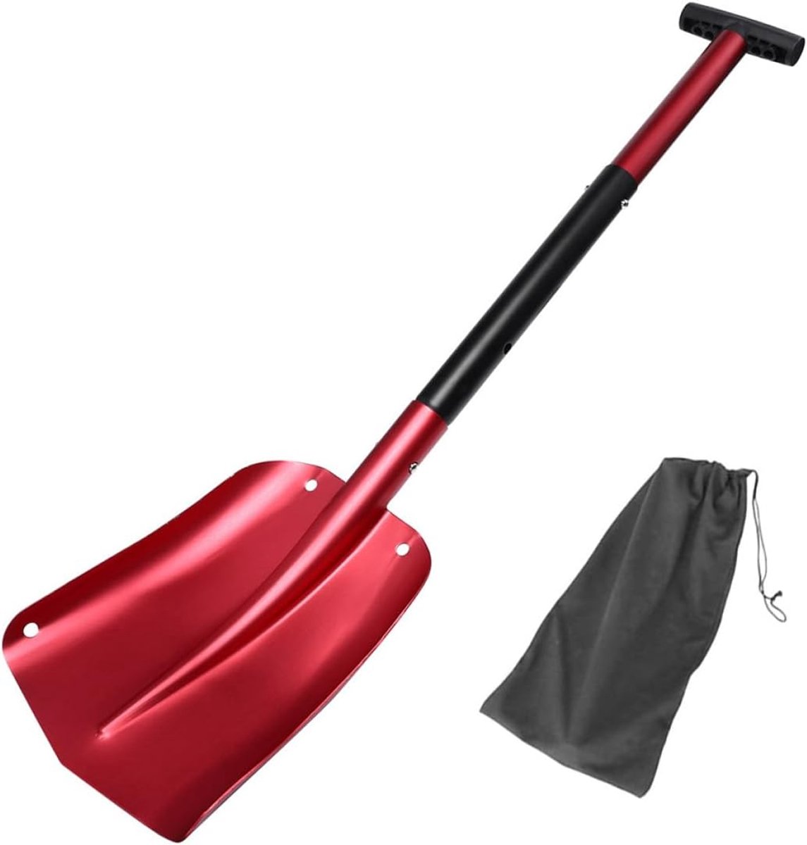 Inklapbare Sneeuwschep - Auto Schep - Winterseizoen Hulp - Lichtgewicht Aluminium - 70 cm - Rood