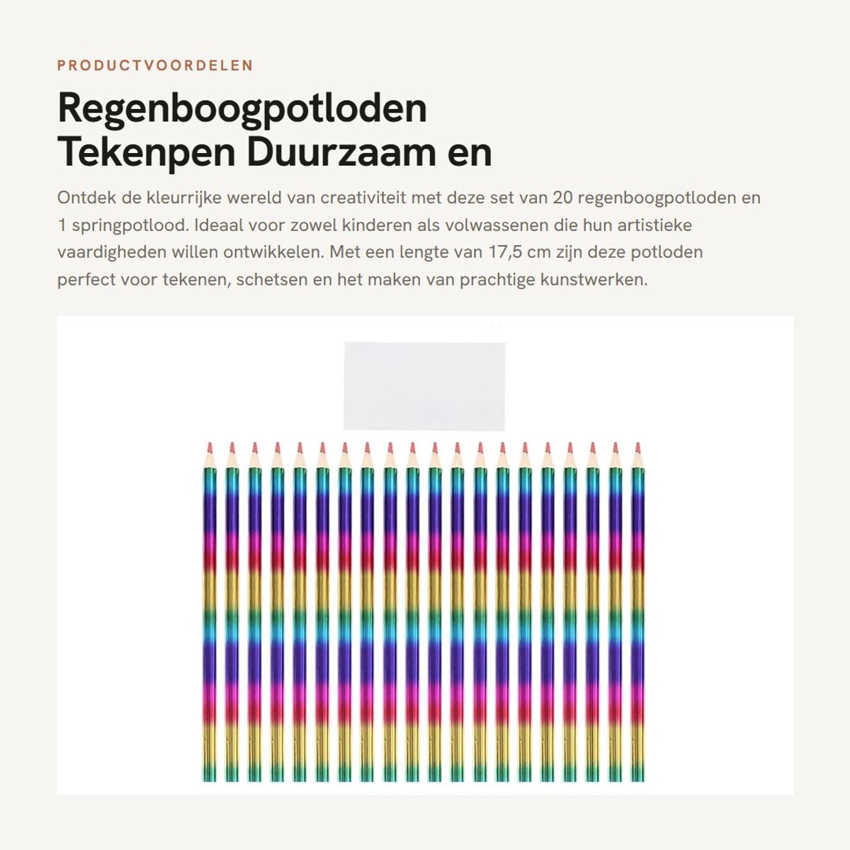 Dailygoods- Regenboogpotloden 20 Stuks - Tekenpen - Schetspotlood