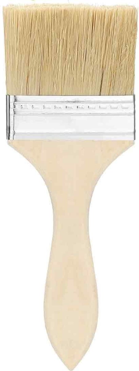 Dailygoods- Schilderkwast 100 mm - Platte Kwast - Houten Handvat - Wandkwast - Lakkwast - Voor Houtschilderen - Verfkwast