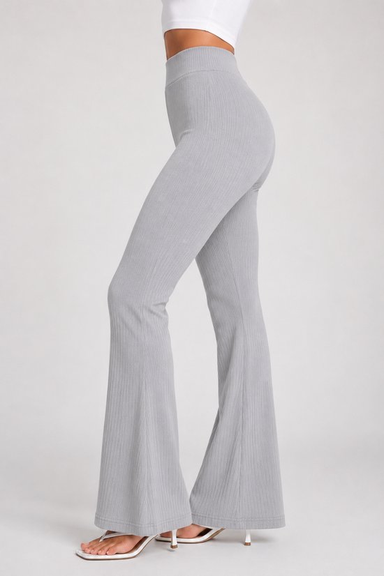 SparkNine Breezeflare dames legging - stijlvolle flare broek - M - grijs - lichtgewicht & ademend - hoge taille - flatterende pasvorm — afbeelding 2