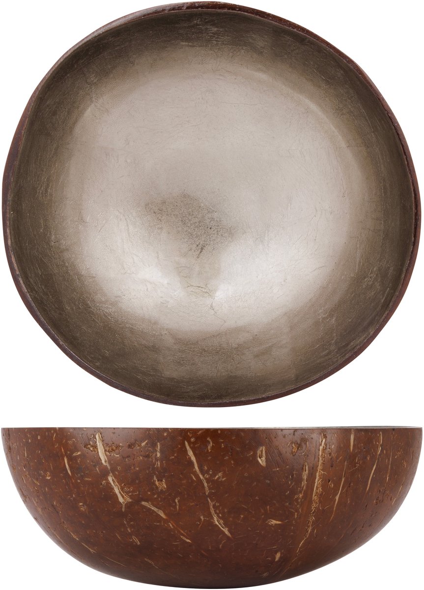 Cocosbowl Metallic Silver Leaf D14cm