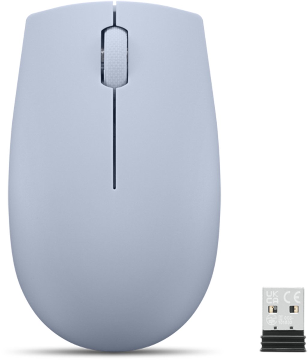 Lenovo 300 Wireless Compact Maus Kabellos Optisch Blau 3 Tasten 1000 dpi muis Kantoor Ambidextrous RF Draadloos