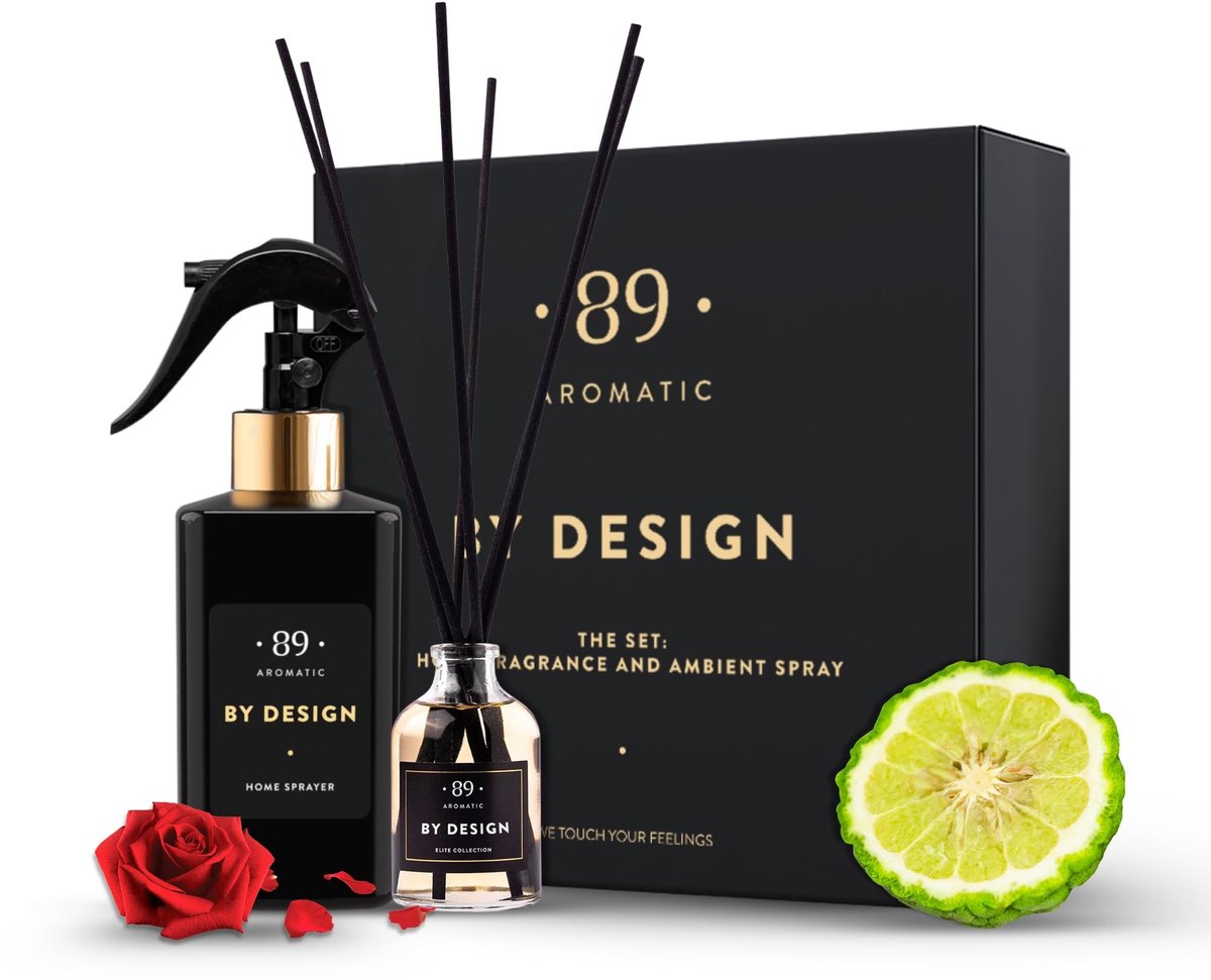 Dailygoods- Geurcadeauset luxe - Kamerspray 300 ml - Geurstokjes diffuser 50 ml - Langdurige geur - Elegant design - Perfect cadeau-idee - Geurset