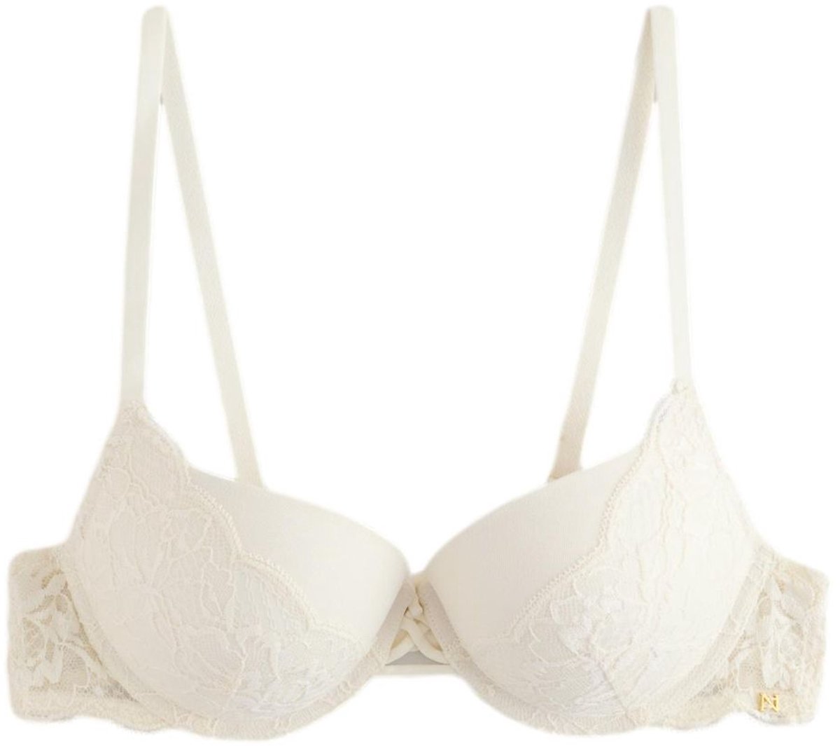 Next Dames - Kanten A-D Wow Triple Boost beha, push-up, gevoerd, laag uitgesneden - Crème Cream
