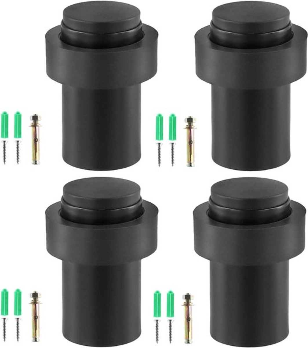 Set deurstoppers Inovra Plus, 4 stukken 60 mm zwart