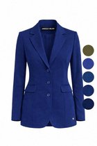 Angelle Milan Blauw Jasje 3 Knopen Travelstof