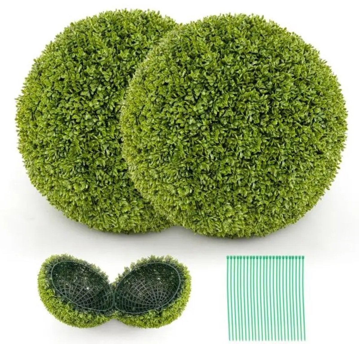 Dailygoods 2-delige 50cm kunstplant buxus topiary bol-M
