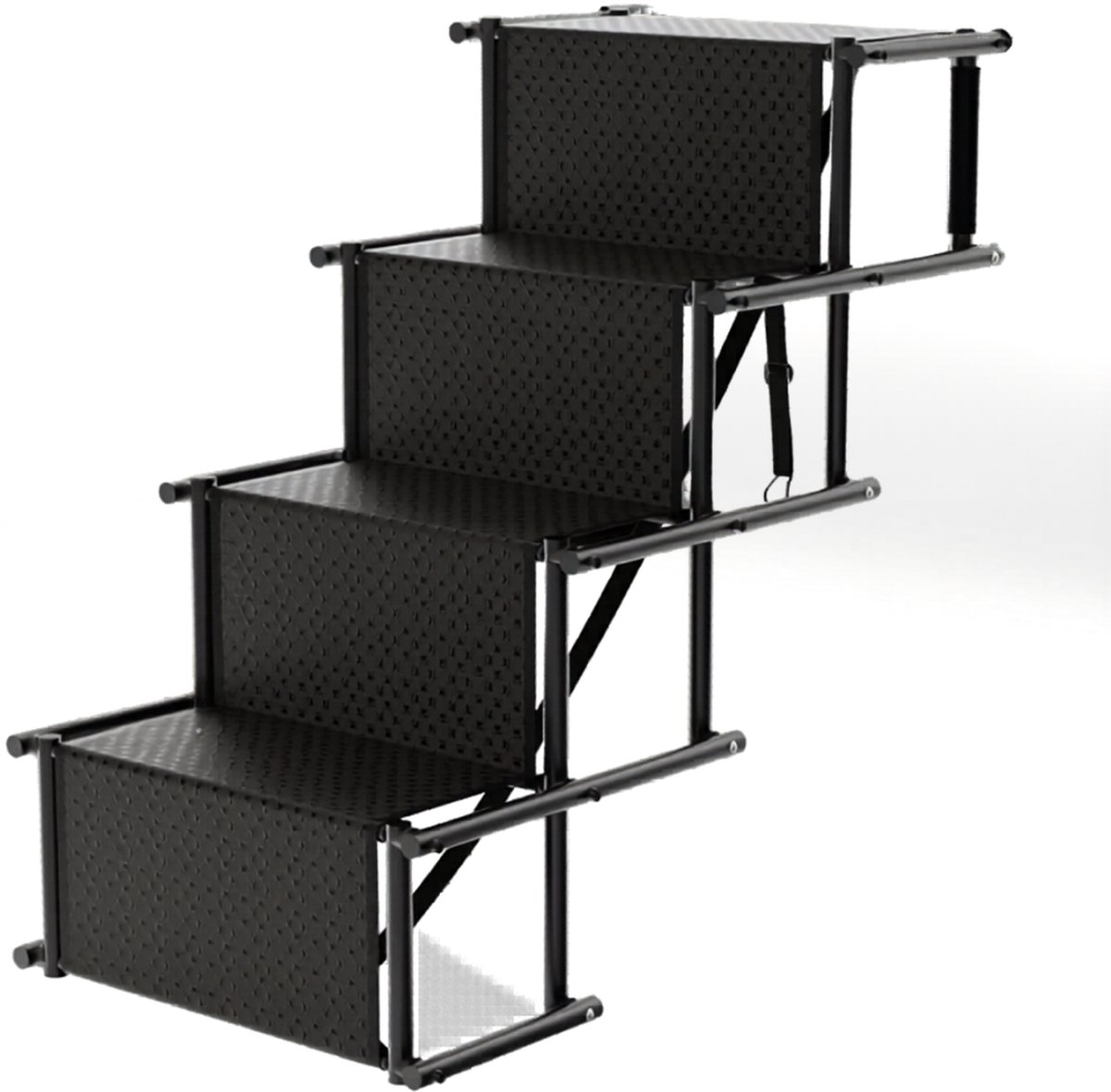 Ploutos® Hondenloopplank - Opvouwbare Hondenloopplank - Auto Oprijplaat voor Honden - Uitschuifbaar & Antislip - Max. 80kg - Zwart - 40cm x 10cm x 156cm