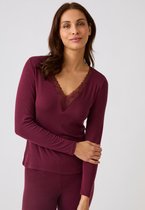 Damart - T-shirt van kant met lange mouwen Thermolactyl Sensitive - Dames - Rood - 42-44 (M)