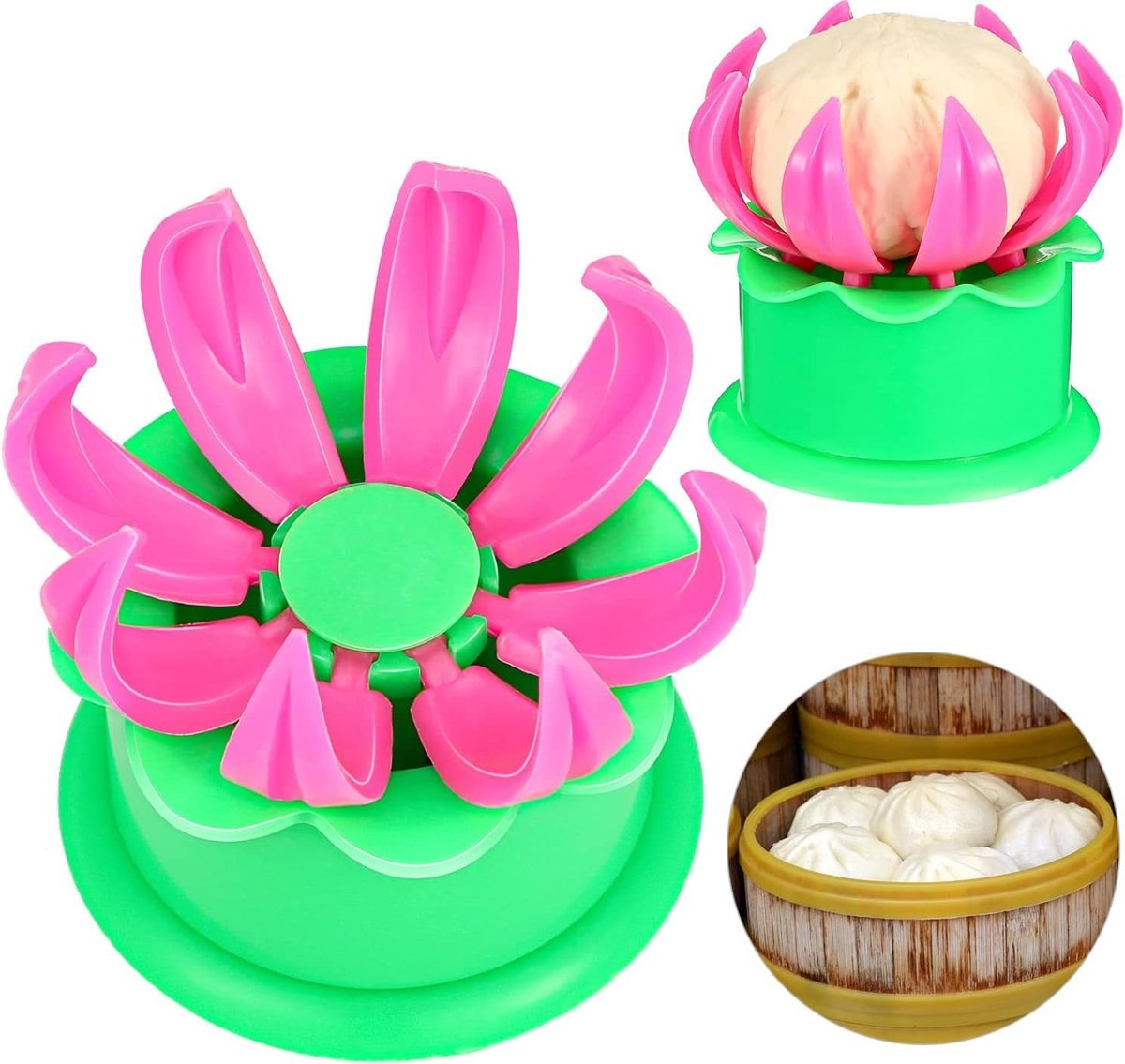 Dailygoods- Dumplingmaker 2 Stuks - Anti-aanbak Bakgereedschap - Plastic Vorm - Gezond en Hygiënisch - Eenvoudig te Reinigen - Professionele Afwerking - Broodjesmaker