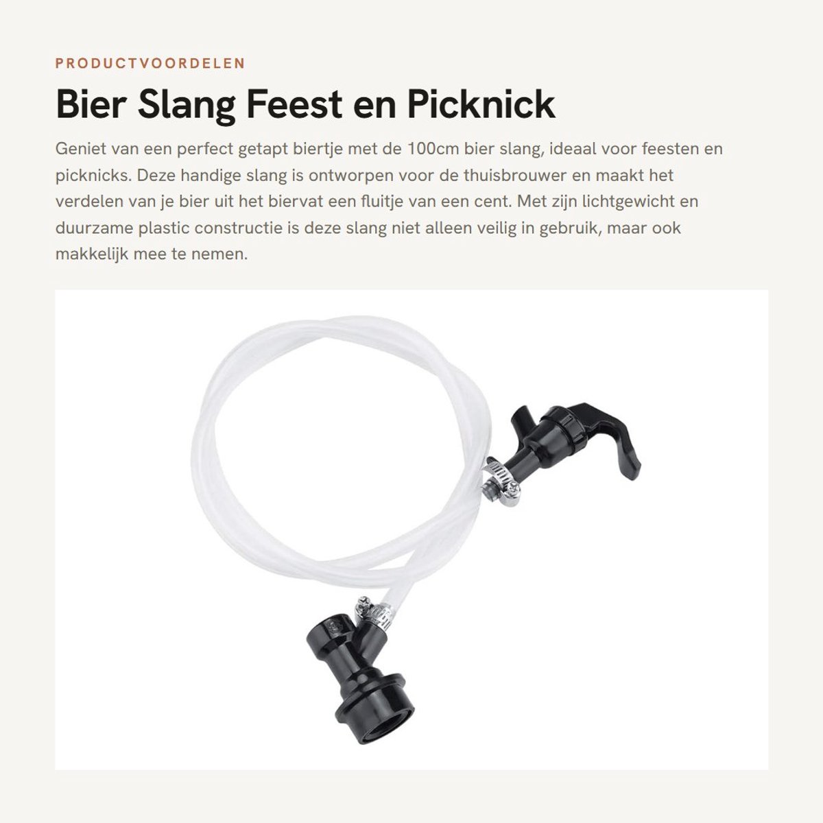Dailygoods- Bierslang 100cm - Drankdispenser - Biertap - Limonadetap - Lichtgewicht - Duurzaam materiaal - Tapkraan