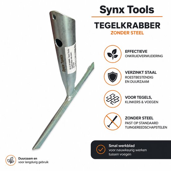 Synx Tools Tegelkrabber / Voegenkrabber Verzinkt - Onkruidverwijderaar / Onkruidbestrijding - Bodembewerkers - Tuinartikelen / Tuingereedschap - Zonder Steel van Synx Tools — afbeelding 2