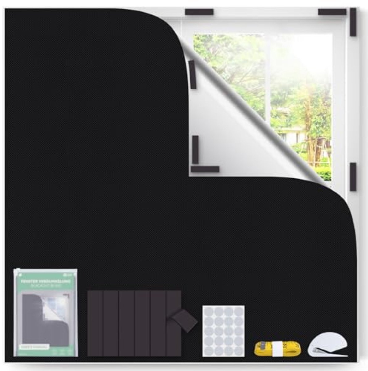 Nazik Living Magneet Verduisteringsgordijn 100% Blackout Rolgordijn voor Slaapkamer Reizen RV 145x100 cm